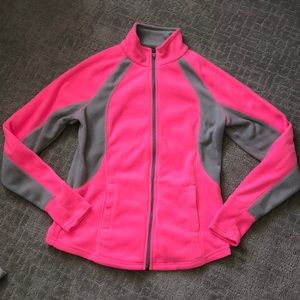 Pink and gray fleece